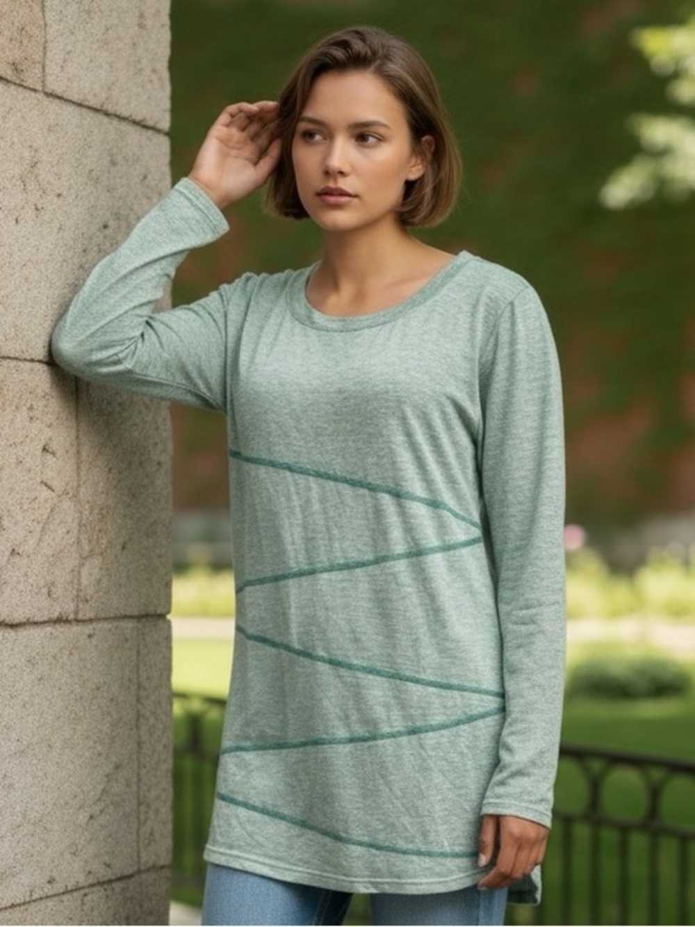 🫶🏻 Kimmery Long Sleeve Light Teal Tunic Top